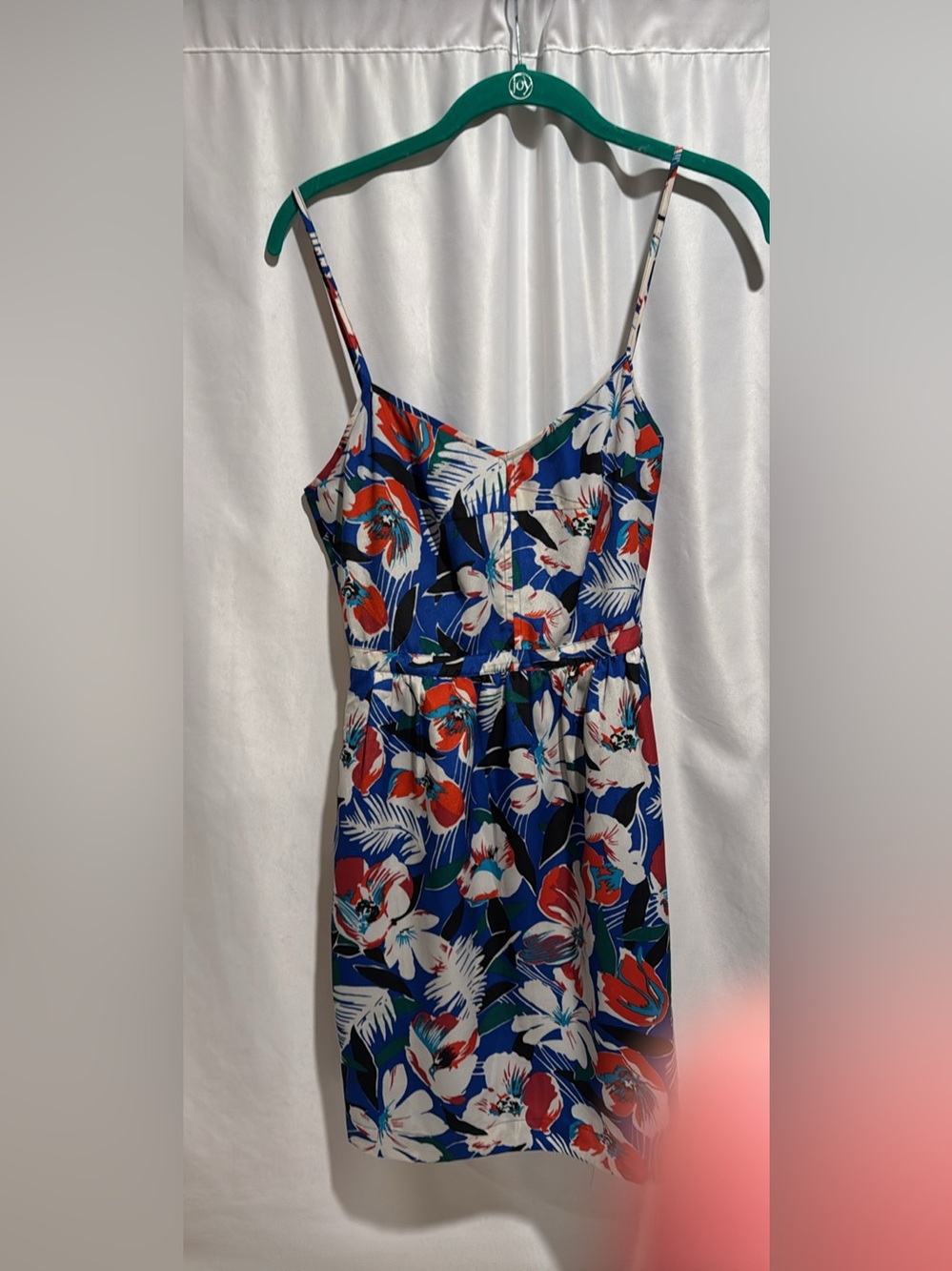 J. Crew Blue Floral Spaghetti-Strap One-Piece